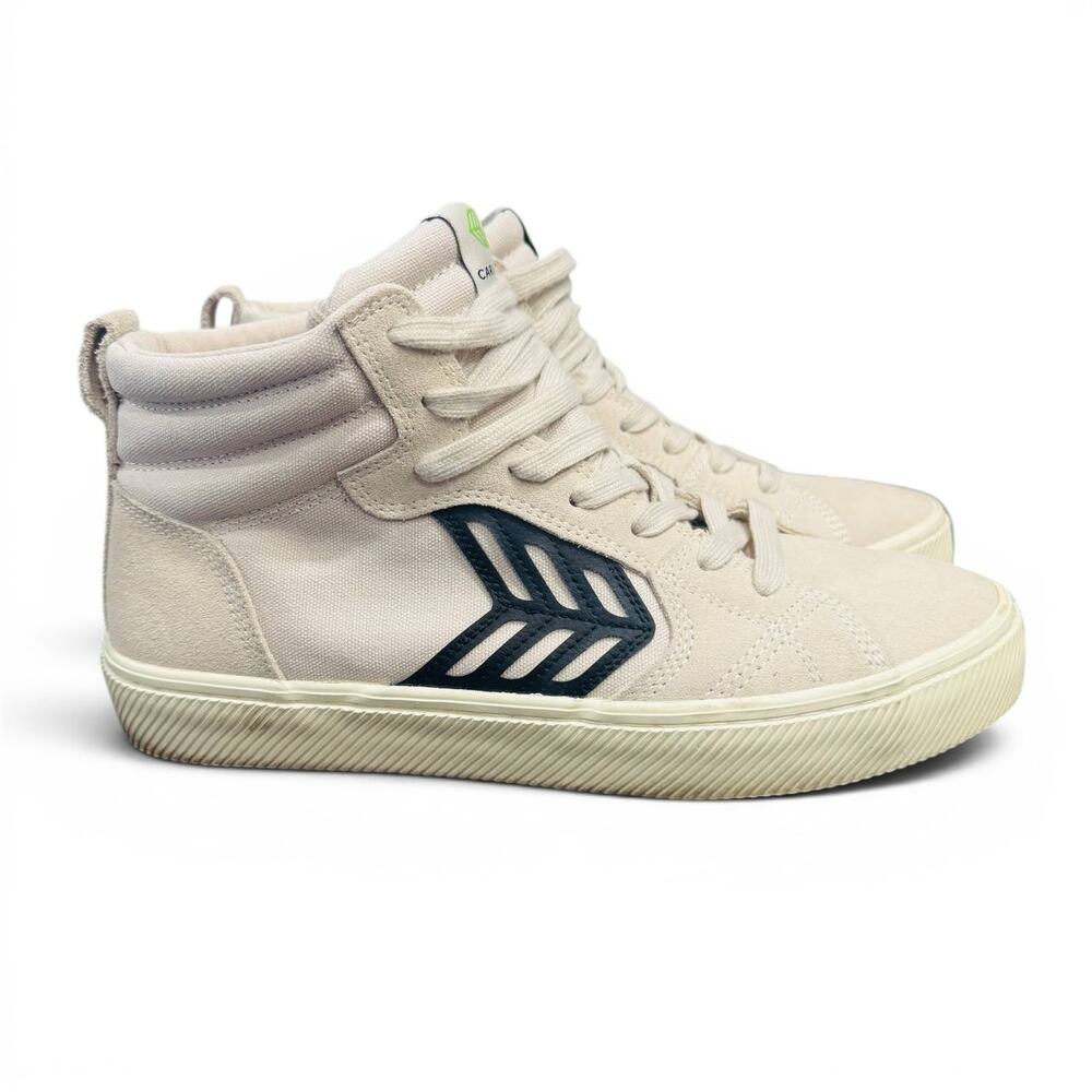 Cariuma High Top Sneakers Canvas Off White Black Men 9 Women 10.5 Skate Shoes